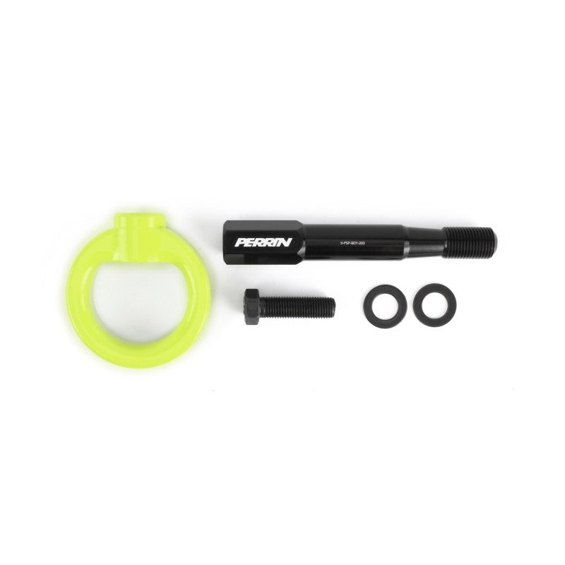 PERRIN 15-17 Subaru WRX & STI / 13-17 Crosstrek / 12-16 Impreza Tow Hook Kit (Front) – Neon Yellow