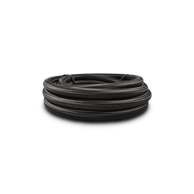 Vibrant -8 AN Black Nylon Braided Flex Hose w/ PTFE liner (5FT long)