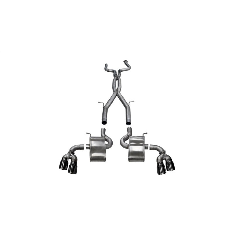 Corsa 2016-24 Chevy Camaro SS 6.2L Xtreme+ 2.75in Cat-Back Dual Rear Exit w/ Twin 4in Black PVD Tips