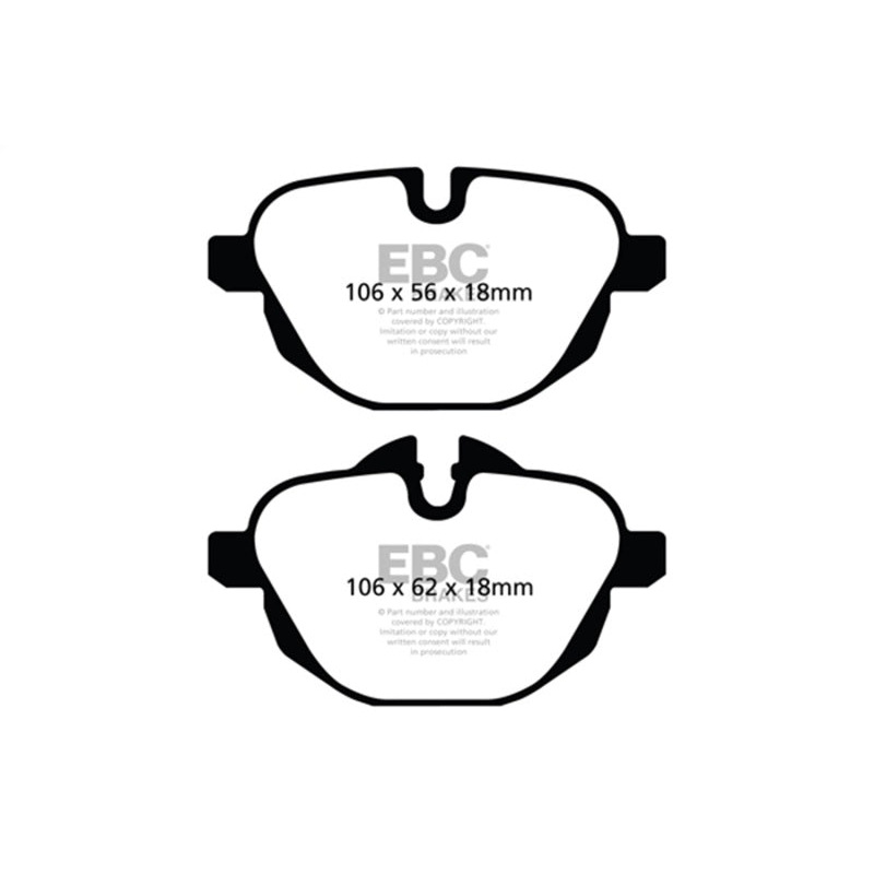 EBC 11+ BMW X3 2.0 Turbo (F25) Ultimax2 Rear Brake Pads