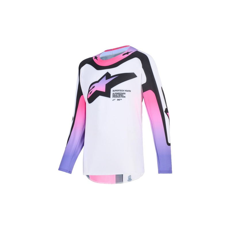 ALPINESTARS 2026 YOUTH SUPERTECH VISTA JERSEY – WHITE PURPLE BLACK S
