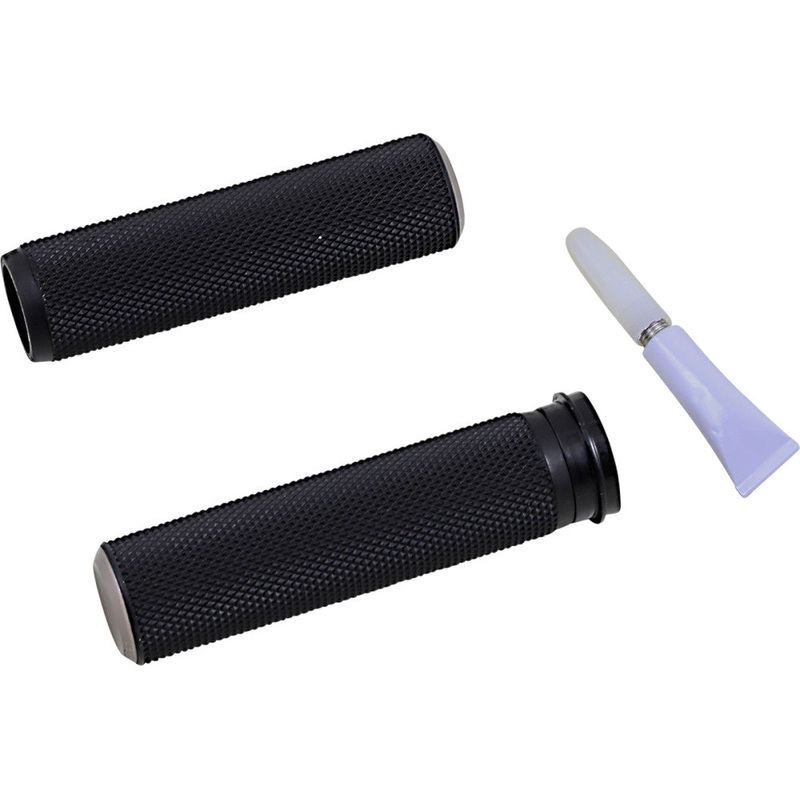 Arlen Ness Fusion Series Grips – Knurled – Titanium Anodized 07-348
