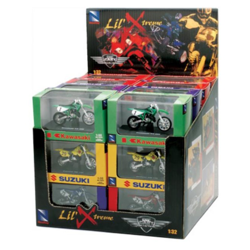 New Ray Toys 1:32 Scale Dirt Bike and Quad 24 Piece Assortment w/ Display Box 06227B