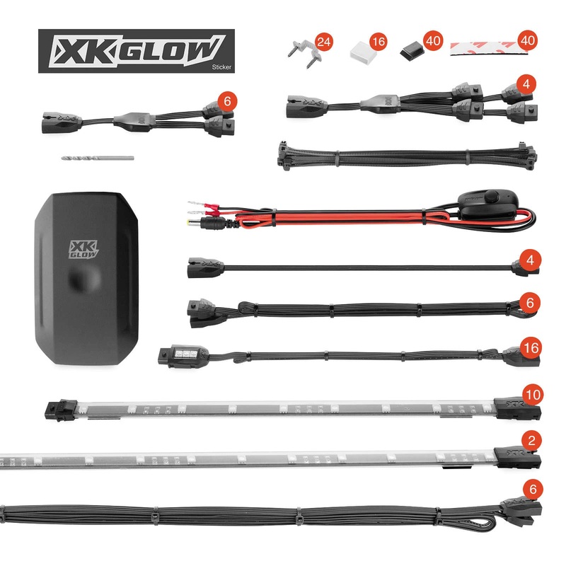XK Glow XKChrome App Control Standard LED Light Kit for UTV 2-Seater XK-UTV-STA