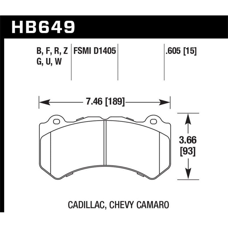 Hawk 08-12 Cadillac CTS-V / 12 Jeep Grand Cherokee (WK2) SRT8 DTC-60 Front Race Brake Pads