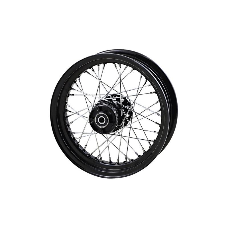 Drag Specialties Replacement Front Laced Wheel – 16in. x 3in. – Gloss Black 0203-0664