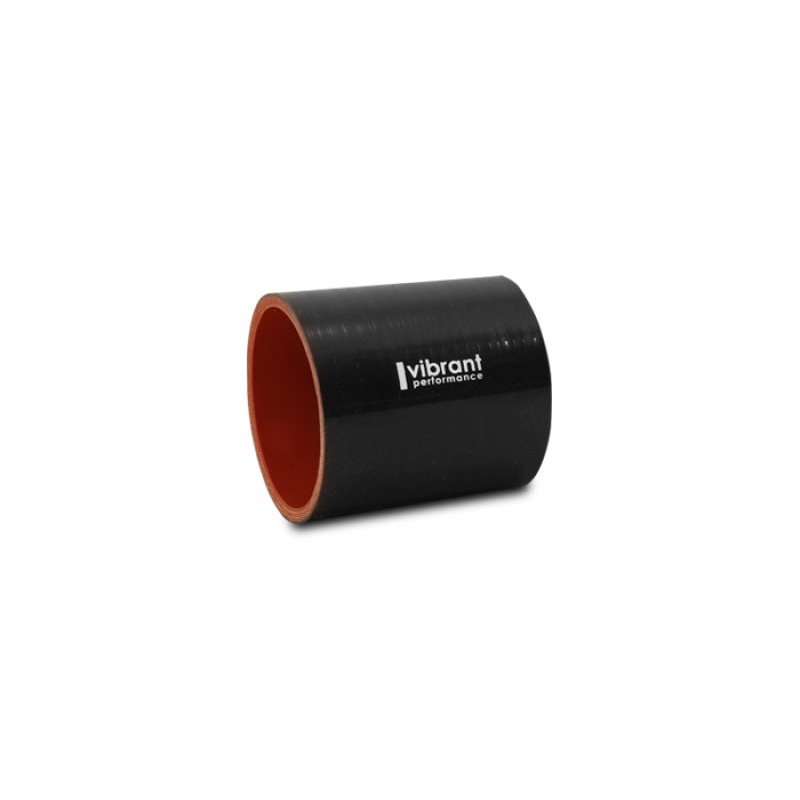 Vibrant 4.25in I.D. x 3in Long Gloss Black Silicone Hose Coupling