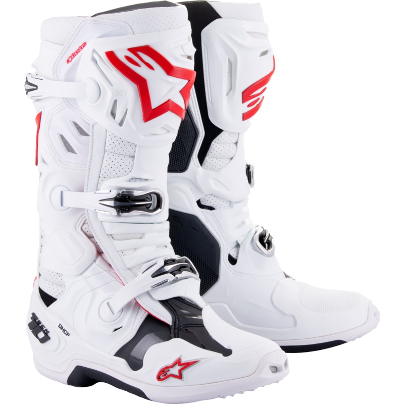 alpine star 482-12707 Tech 10 Supervented Boots White/Bright Red Sz 7