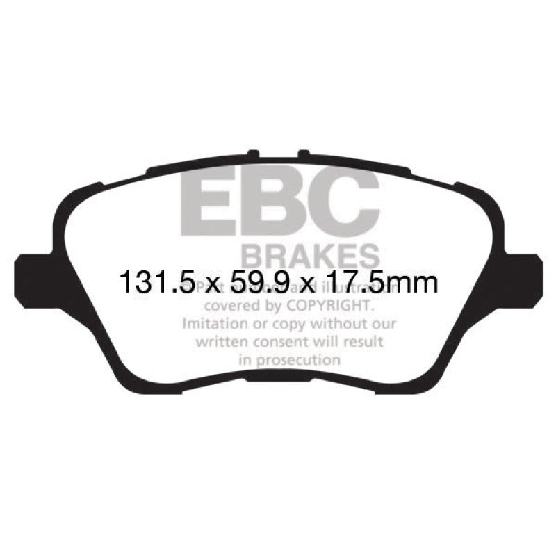 EBC 13+ Ford Fiesta 1.6 Turbo ST Greenstuff Front Brake Pads