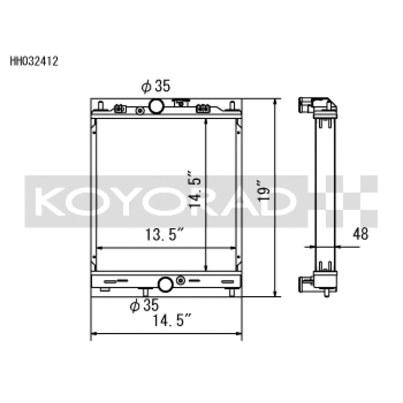 Koyo 03-07 Mitsubishi Evolution 7/8/9 Turbo (MT) Half-Size RACE  Radiator