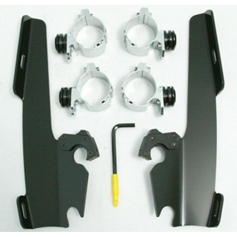 Memphis Shades Trigger-Lock Mount Kit for Batwing Fairing and Fats/Slim Windshields – Black MEK1952