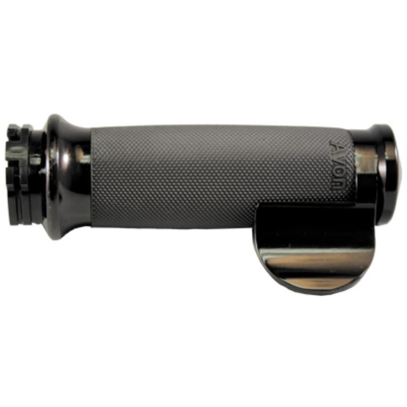 Avon Grips Custom Contour Grips with Throttle Boss – Black CC-86-ANO-BOSS