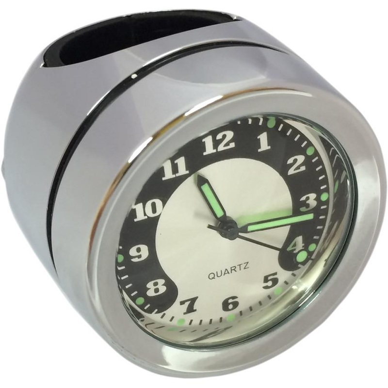 Drag Specialties Bar Mount Clock for 1in. Bars (1 1/2in. D x 1 3/4in. L) 2212-0725