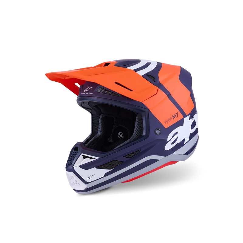 ALPINESTARS 2026 S-M7 CORE HELMET – ORANGE BLUE MATT XS