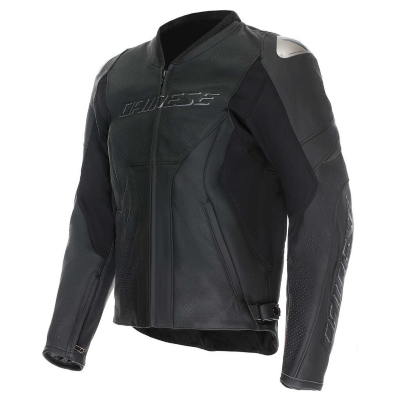 DAINESE RACING 5 PERFORATED LEATHER JACKET – BLACK/BLACK 48