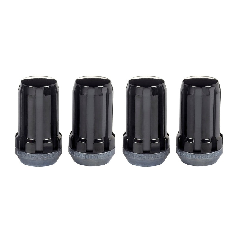 McGard SplineDrive Lug Nut (Cone Seat) M14X1.5 / 1.648in. Length (4-Pack) – Black (Req. Tool)