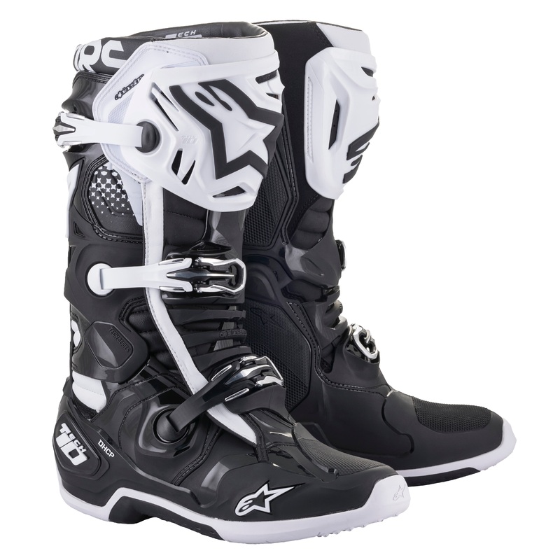 alpine star 482-02008 Tech 10 Boots Black/White Sz 08