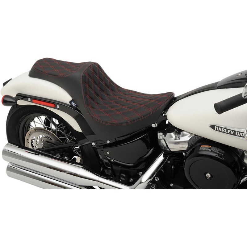 Drag Specialties Predator III Seat – Double Diamond – Red Thread 0802-1147