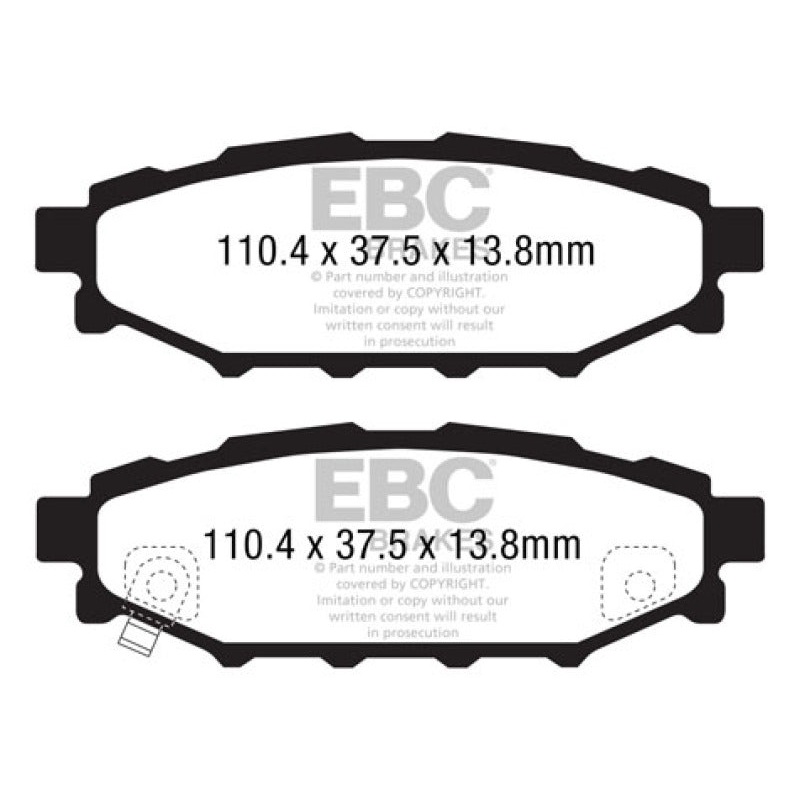 EBC 12+ Subaru BRZ 2.0 (solid rear rotors) Redstuff Rear Brake Pads
