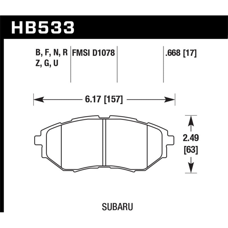 Hawk 05-08 LGT D1078 Performance Ceramic Street Front Brake Pads