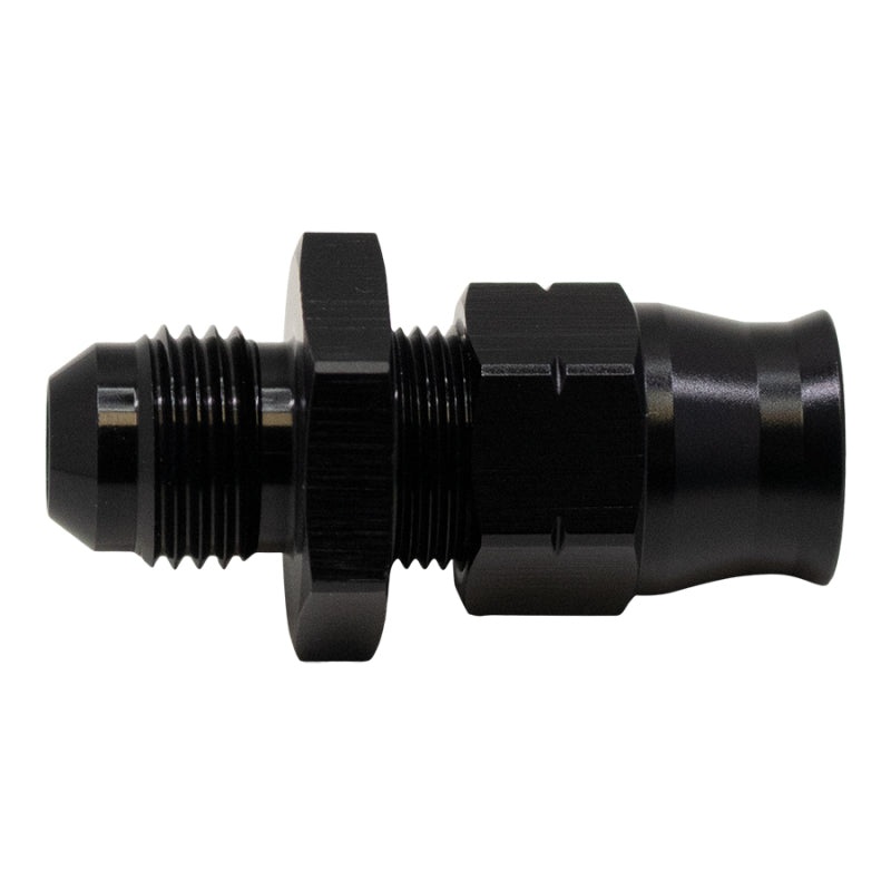 DeatschWerks 6AN Male Flare to 3/8in Hardline Compression Adapter – Anodized Matte Black