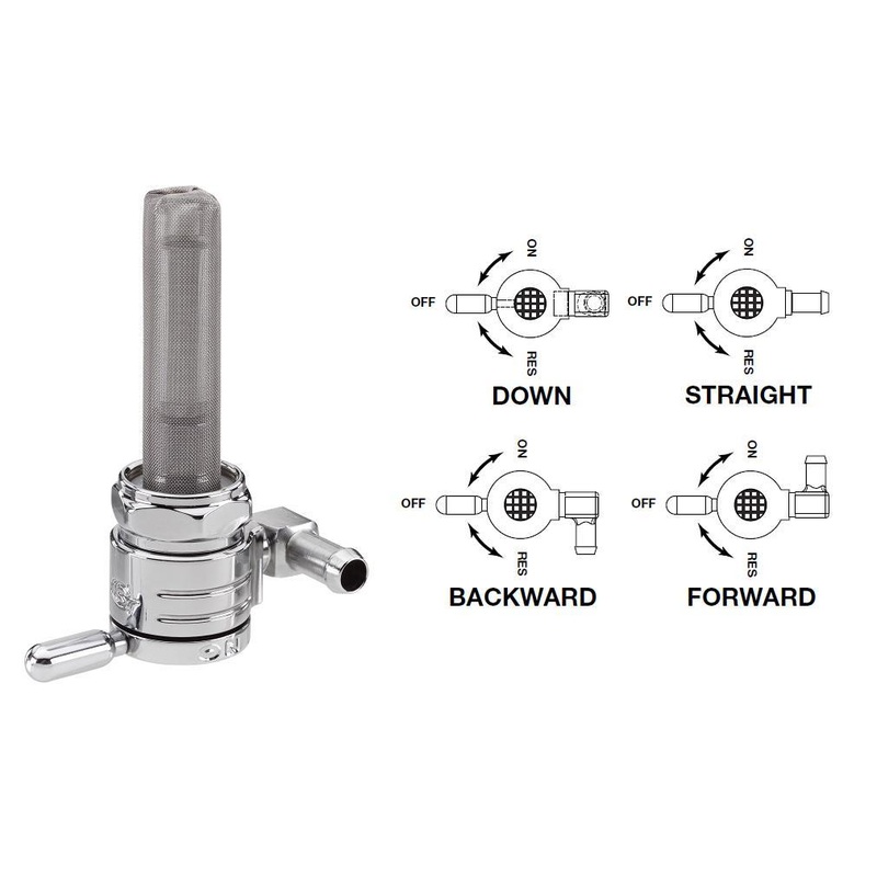 Golan Inc Click-Slick Petcock – 22mm – Forward Facing – Chrome 76-312F-CS