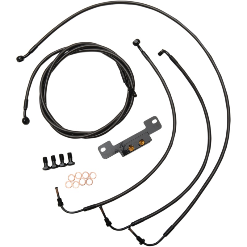 LA Choppers Standard Handlebar Cable/Brake & Clutch Line/Wire Kit – Black Vinyl/Stainless LA-8055KT-16M