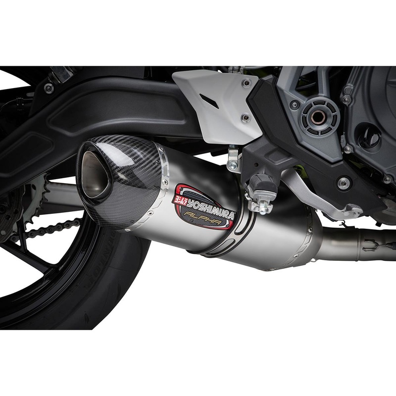 Yoshimura Alpha Race Series Works Finish Exhaust System – Stainless Steel Muffler – Carbon End Cap 14651AM520