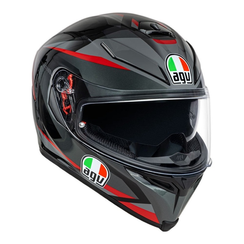 AGV K5 S PLASMA HELMET – GREY/BLACK/RED S