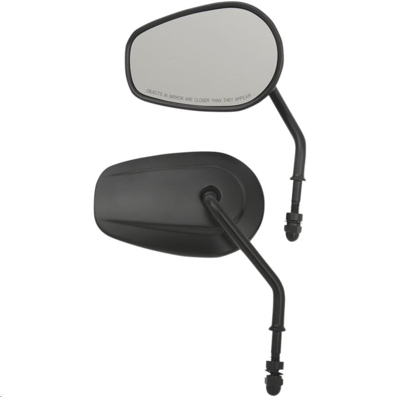 Drag Specialties OEM-Style Teardrop Mirror – Long Stem – Matte Black 0640-1308