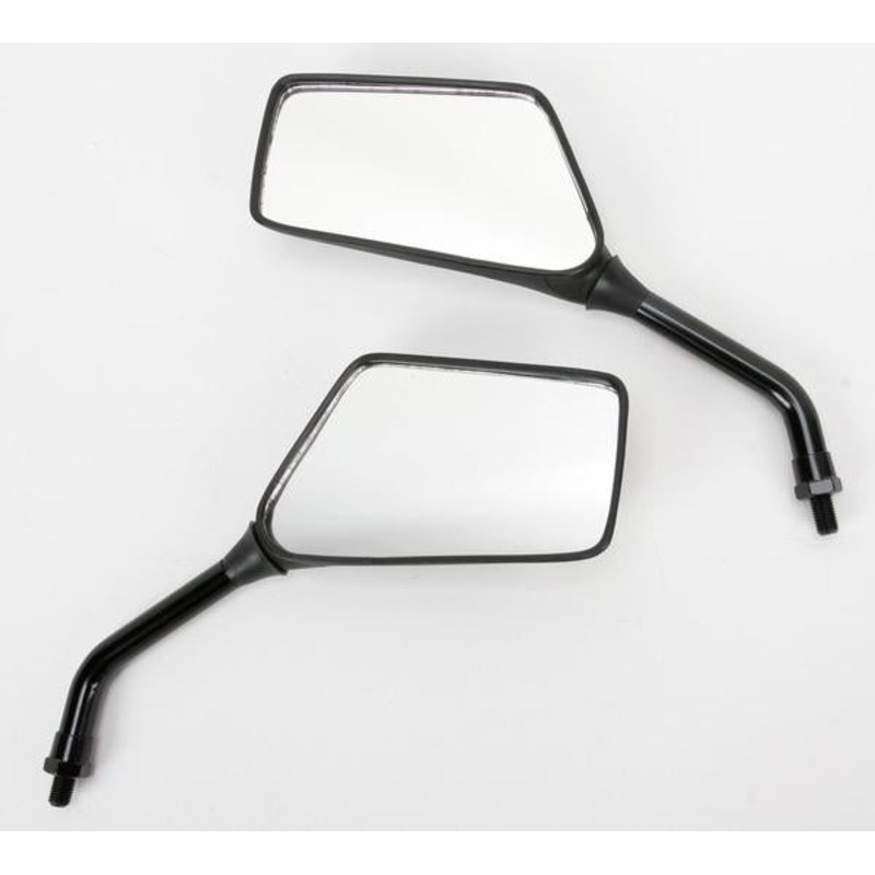 Emgo Universal Rectangular Mirror – Trimline – 5in. Stem – Black – 10mm Thread 20-97110