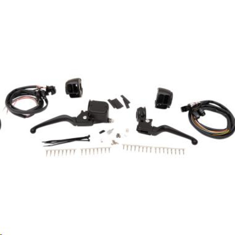 Drag Specialties Matte Black Handlebar Control Kit with Mechanical Clutch with Switch 0610-2150