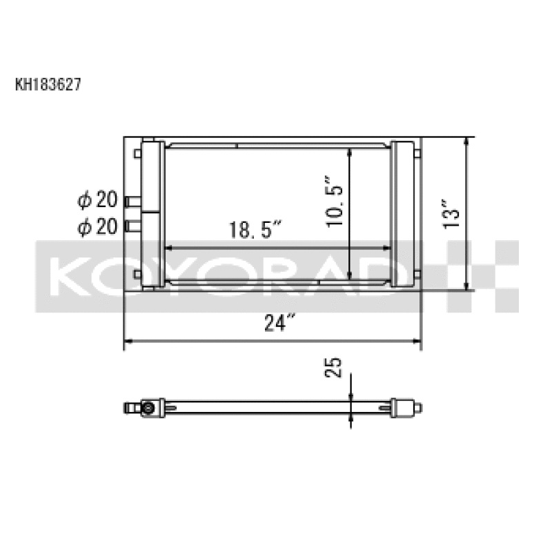 Koyo Dual Pass Universal Heat Exchanger (Radiator) – Turbocharged & Supercharged Applications
