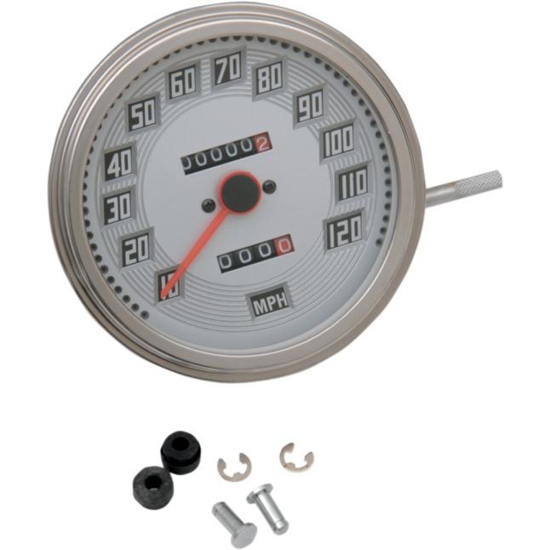 Drag Specialties 5in. Dash Mount 2240:60 Speedometer – Billet-Look Face 75695-BX33