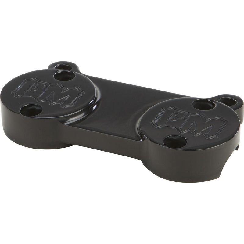 Forbidden Motorcycles Top Clamps with Gauge Mount Tabs for Handlebar FM Risers – Black 825-05011