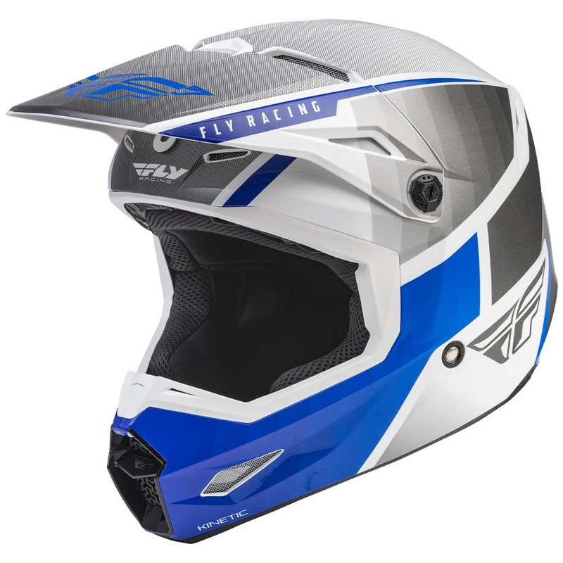 FLY KINETIC DRIFT HELMET – BLUE/CHARCOAL/WHITE XS