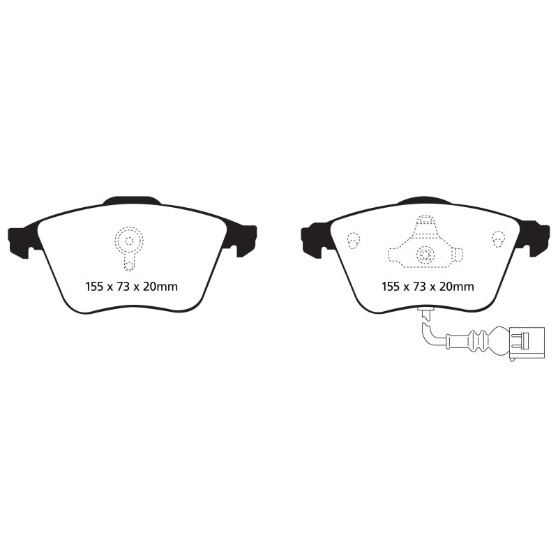 EBC 07-10 Audi TT Quattro 3.2 Yellowstuff Front Brake Pads