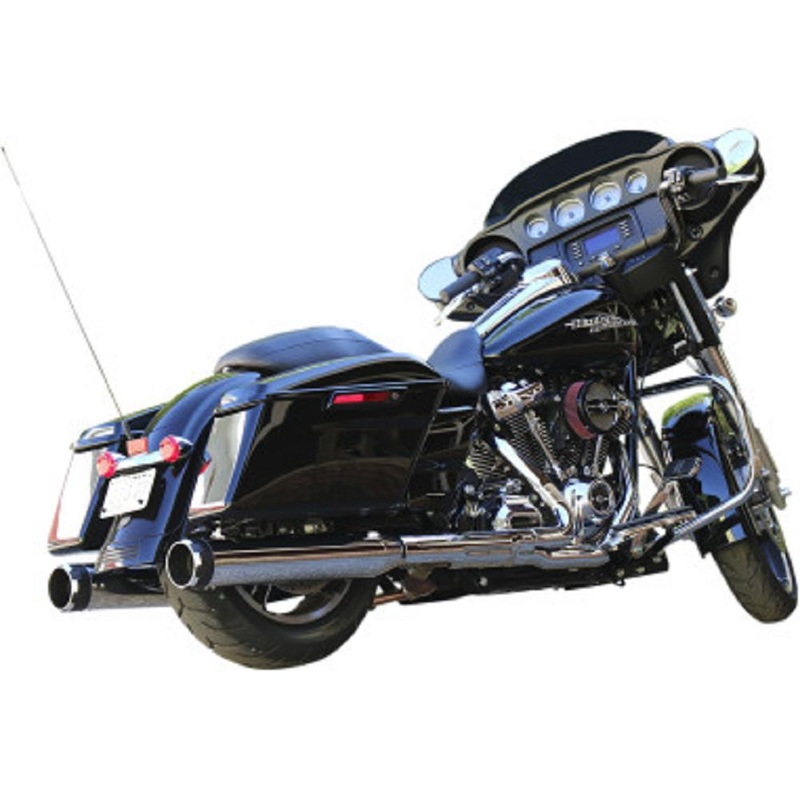 S&S Cycle MK45 4 1/2in. Performance Slip-Ons – Chrome with Black/Machined Thruster End Caps 550-0665