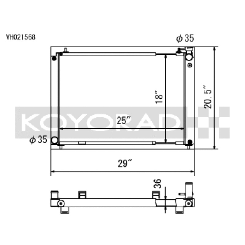 Koyo 03-06 Nissan 350Z VQ35DE (MT) Cross Flow Radiator