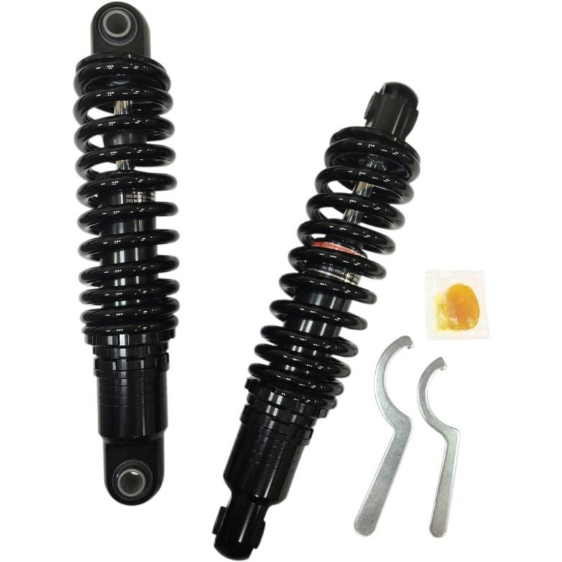 Drag Specialties Premium Ride-Height Heavy Duty Adjustable Shocks – 12in. – Black 1310-1666