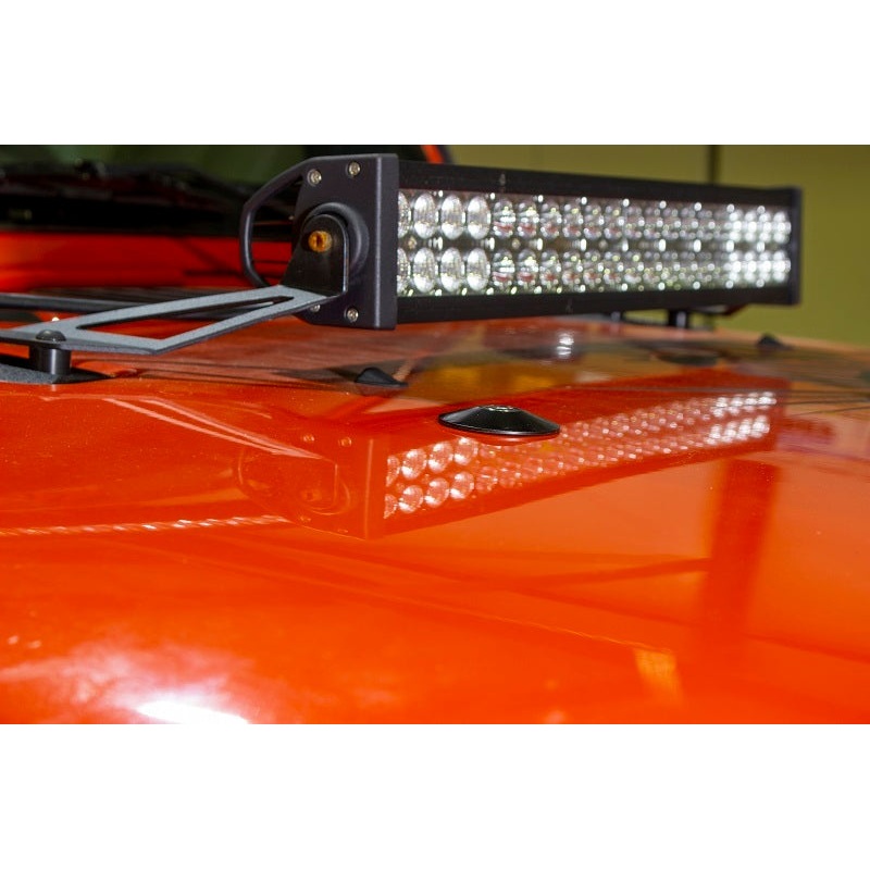 Kentrol 97-19 Jeep Wrangler JK/TJ Hood Bumper Deletes Black Powdercoat Stainless Steel