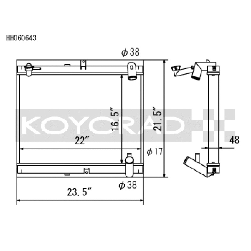 Koyo 89-92 Mazda RX-7 1.3L Late FC Chassis Turbo & Non Turbo Radiator