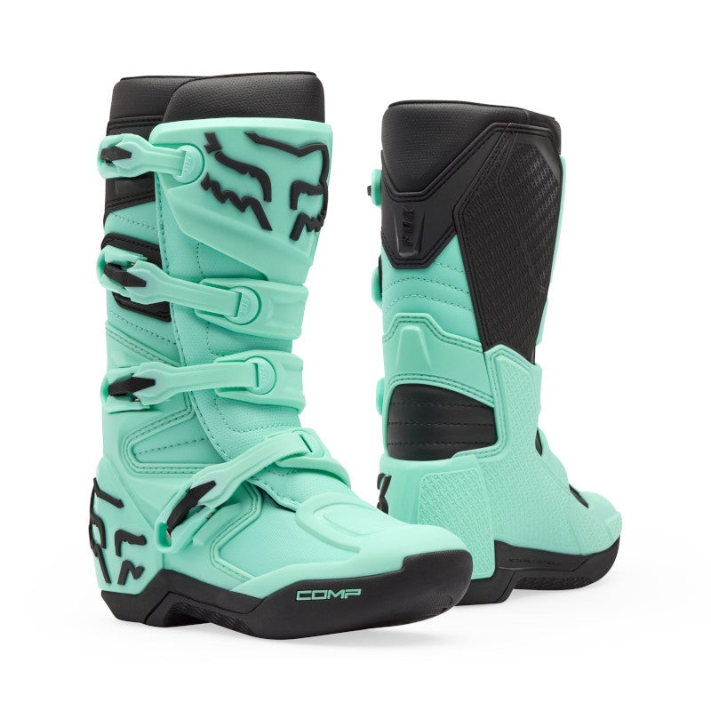 FOX YOUTH COMP BOOTS – TEAL 1