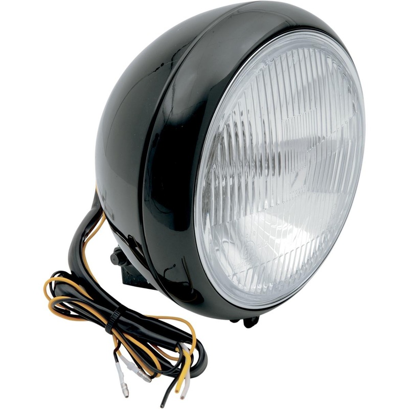 Drag Specialties 7in. Headlight Assembly – Smooth – Gloss Black L20-6084BE