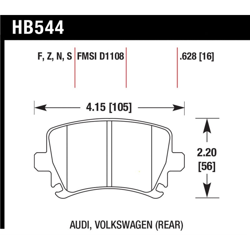 Hawk Audi A3 / A4 / A6 Quattro HPS Rear Brake Pads