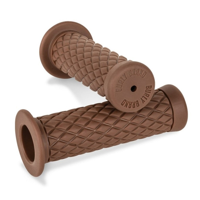 Burly Brand Rubber Diamondback Grips 1in – Brown