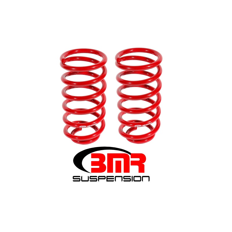 BMR 79-04 Ford Mustang (Ex. 99-04 Mustang Cobras w/ IRS) 1in Drop Rear Lowering Springs – Red
