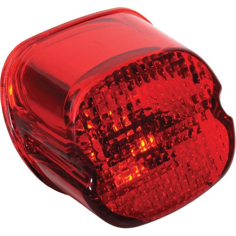 Drag Specialties Laydown Taillight Lens with Bottom Tag Window – Red 12-0411D