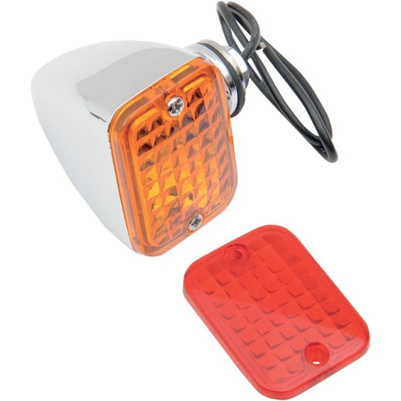 Drag Specialties Rectangular Mini Marker Lights with single bulb 163072-BC1
