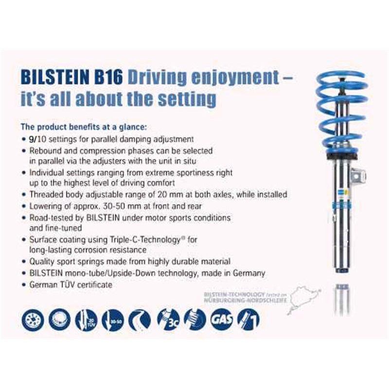Bilstein B16 (PSS10) Subaru WRX STi Base/Limited H4 2.5L Front & Rear Performance Suspension System